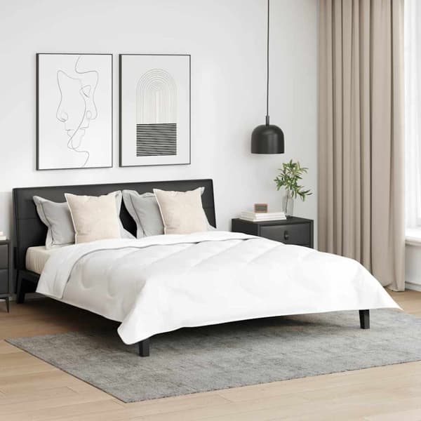 Duntäcke med Kuddar med kudde 3 pcs Vit Mikrofiber