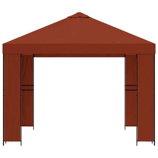 Paviljong 3 x 3 m Terracotta Polyester och Stål 190