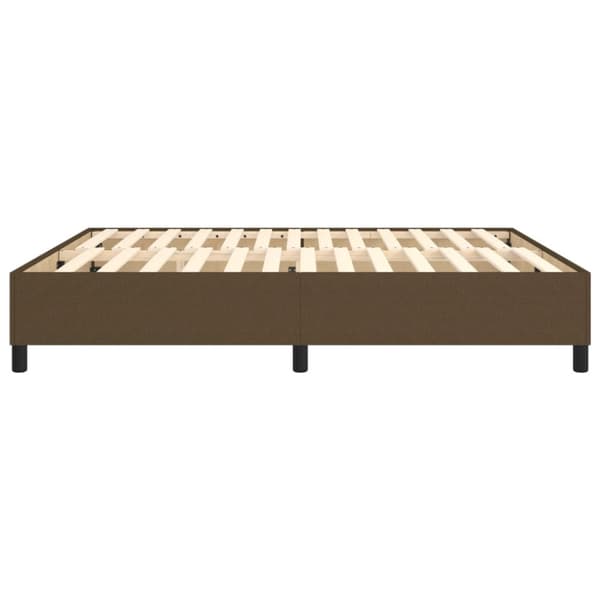 Boxspring-sängram mörkbrun 160x200 cm tyg