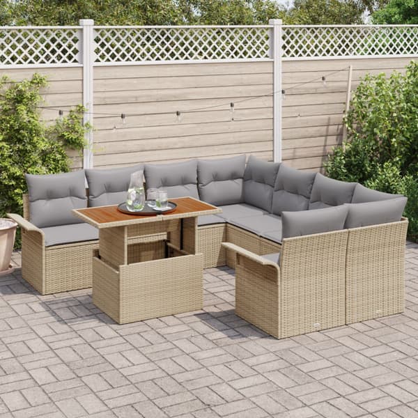 Trädgårdsoffset med kudde beige och ljusgrå