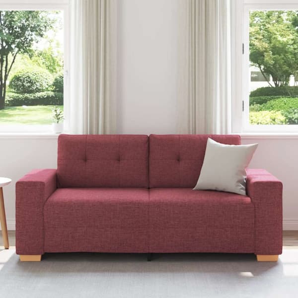 Tvåsitssoffa vinröd 180x77x82 cm tyg