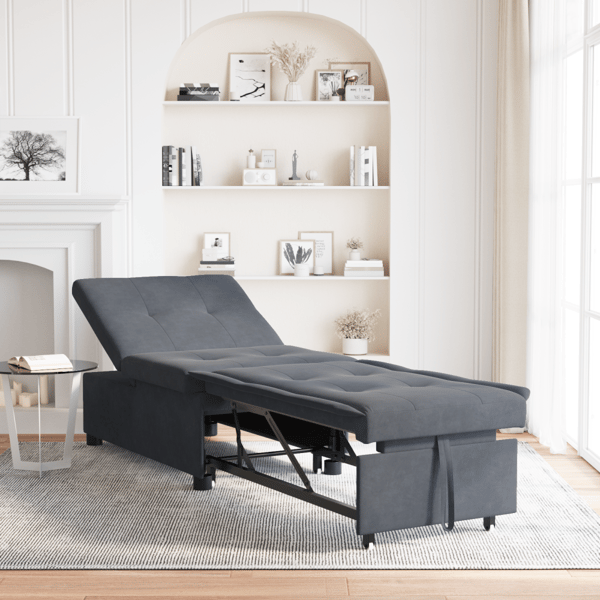 Soffsäng Mörkgrå 194 x 67 x 82 cm Sammet