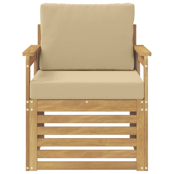 2 Stycke Utomhussoffset Polyester Vit och beige