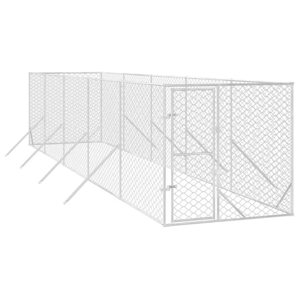 Hundgård för utomhusbruk silver 2x10x2 m galvaniserat stål