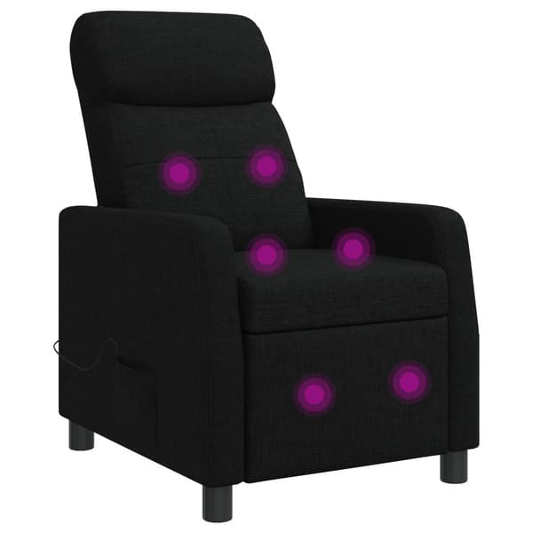 Massagefåtölj Svart Tyg
