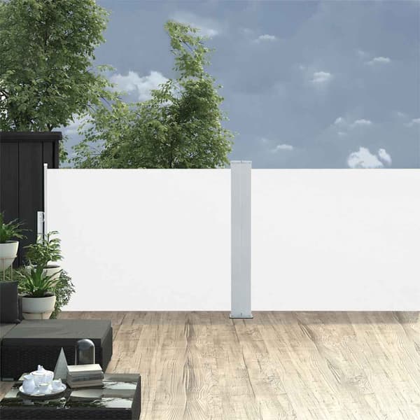 Infällbar sidomarkis gräddvit 100x1000 cm