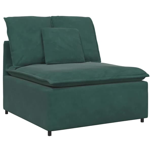 Modulsoffa med dynor sammet mörkgrön