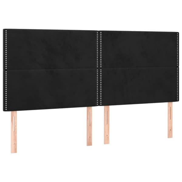 Sänggavel svart 180x5x118/128 cm sammet