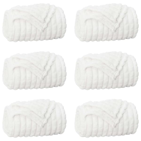 Filtar 6 pcs Vit 240 x 220 cm Fleece