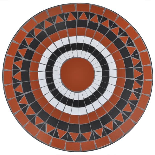 Caféset terrakotta och vit 60 cm mosaik