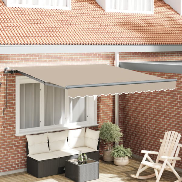 Utdragbar markis Beige 300 x 250 cm Polyester och aluminium