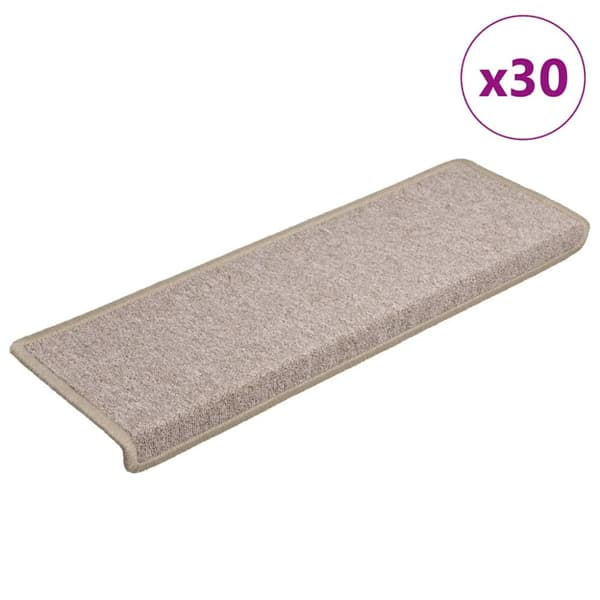 Trappmattor 30 st 65x21x4 cm taupe rektangulär kant