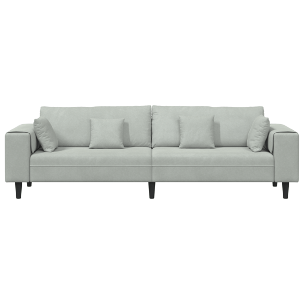 Soffa Ljusgrå 250 x 77 x 76 cm Sammet