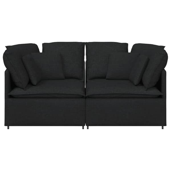 Modulsoffa med dynor i tyg svart