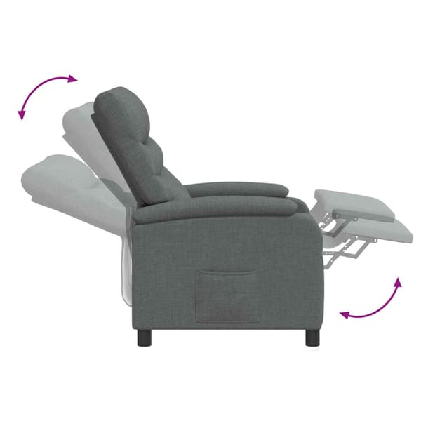 Recliner Mörkgrå Tyg