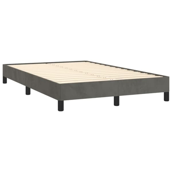 Ramsäng med madrass mörkgrå 120x190 cm sammet