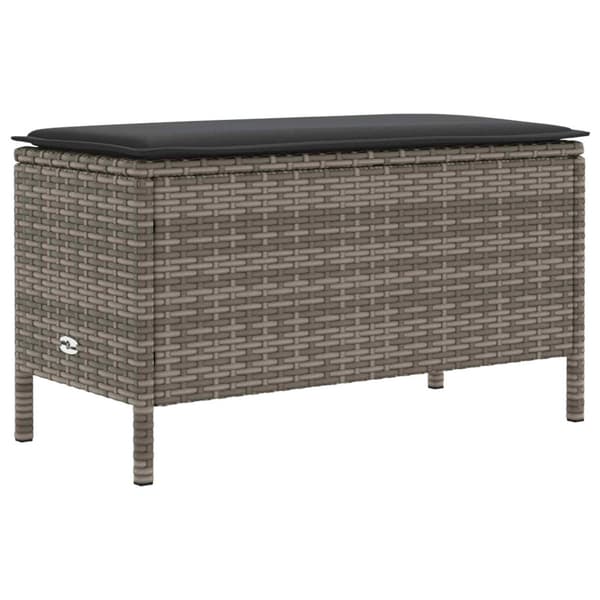 Möbelset med kudde 7 pcs Grå och mörkgrå PE Rattan