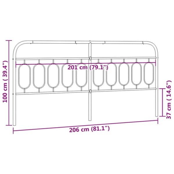 Ersättningsgavel metall vit 200 cm