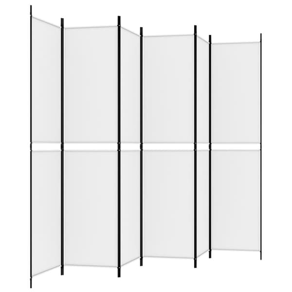 Rumsavdelare 6 paneler vit 300x220 cm tyg