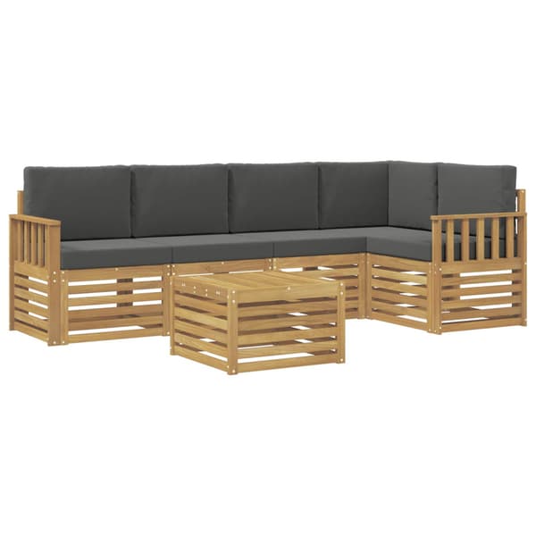 Utomhussoffset 6 pcs Vit och antracit 59 x 59 x 37 cm Polyester