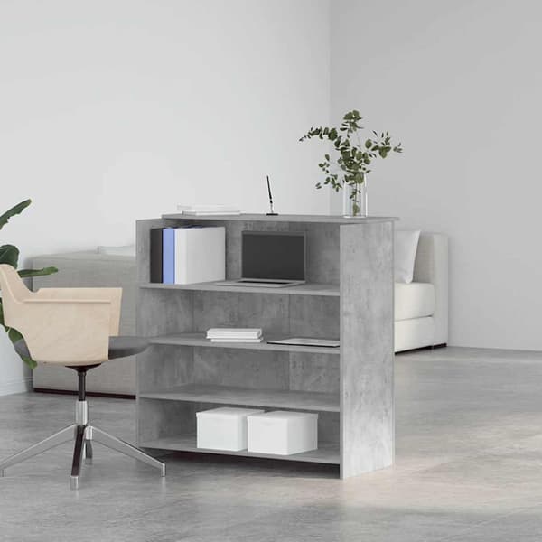 Receptionsdisk betonggrå 100x50x103,5 cm konstruerat trä