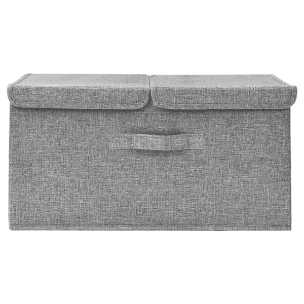 Förvaringslåda tyg 50x30x25 cm grå