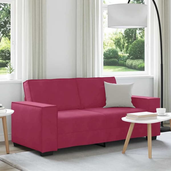 2-sitssoffa vinröd 180x78x84 cm sammet