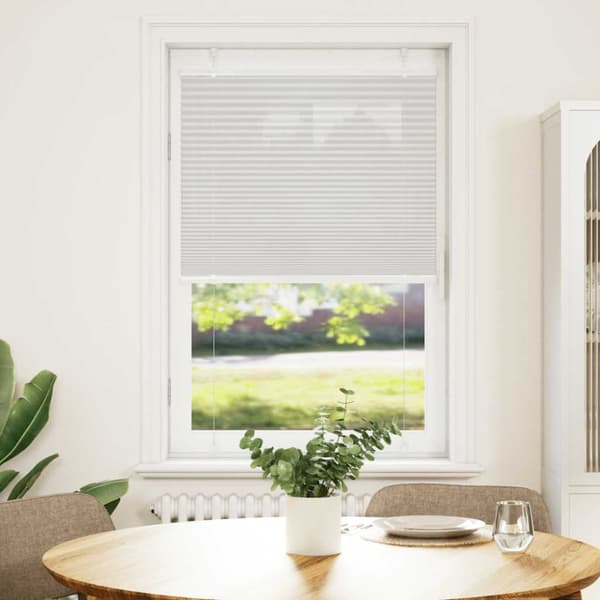Plisserad persienn ljusgrå 70x100 cm tyg bredd 69,4cm polyester