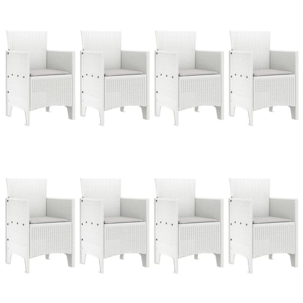 Trädgårdsmöbelset 9 pcs Vit Polypropylen