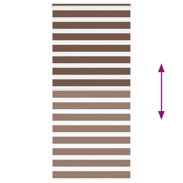 Rullgardin zebra brun 110x200 cm tyg bredd 105,9 cm polyester