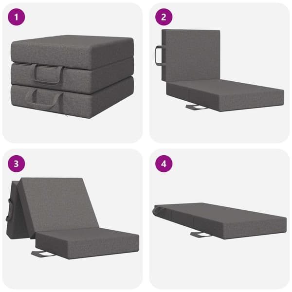 Fällbar Soffbed 75 x 67 x 45 cm Ljusgrå