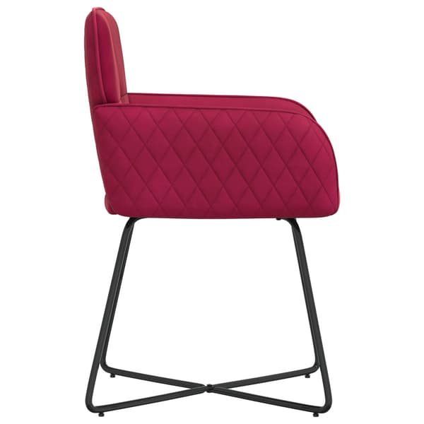Matstolar 2 pcs Sammet Vinröd 59 x 56,5 x 86 cm