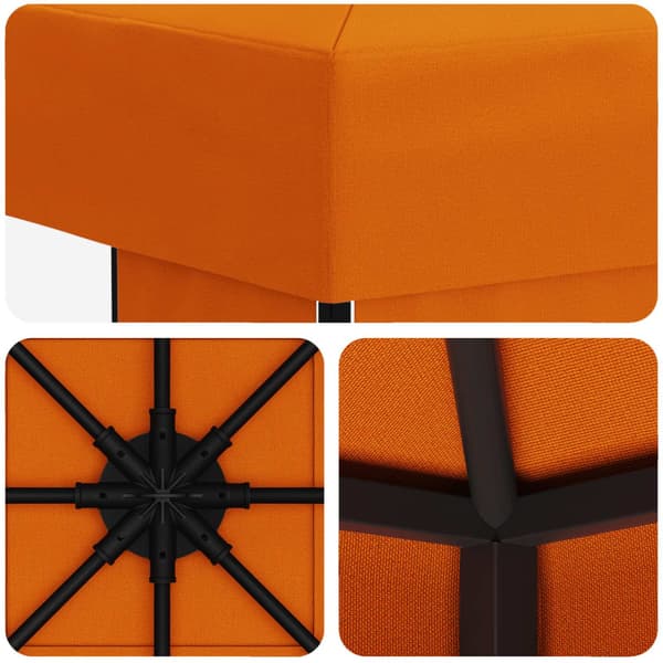 Paviljong 3 x 3 m Orange Polyester och Stål 190