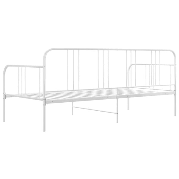 Sängram bäddsoffa vit metall 90x200 cm