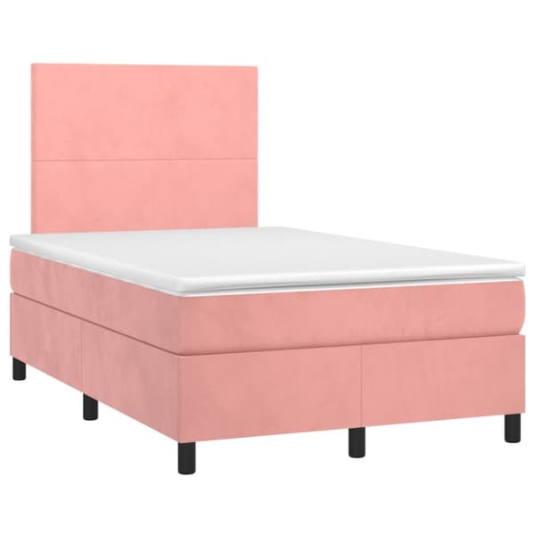 Ramsäng med madrass rosa 120x190 cm sammet