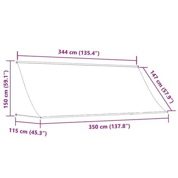 Markis 350x150 cm orange och brun