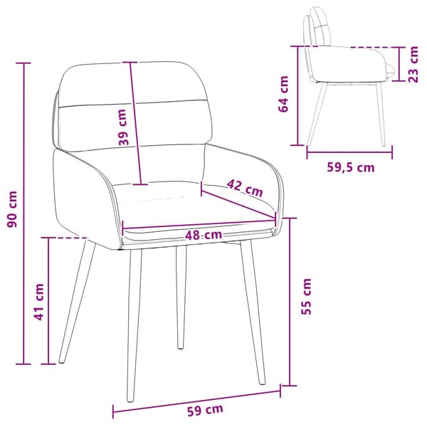 Matstolar 2 pcs Sammet Ljusgrå 59 x 59,5 x 90 cm