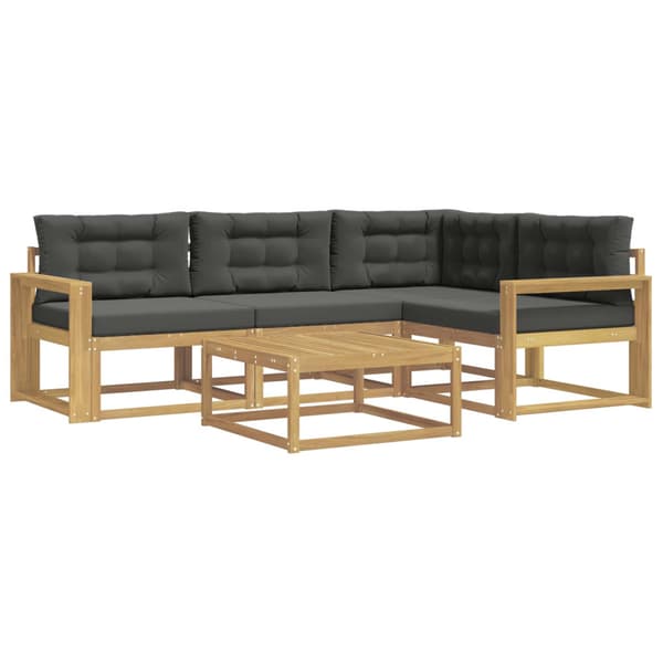 Utomhussoffset 5 pcs Vit och antracit 79 x 79 x 37 cm Polyester