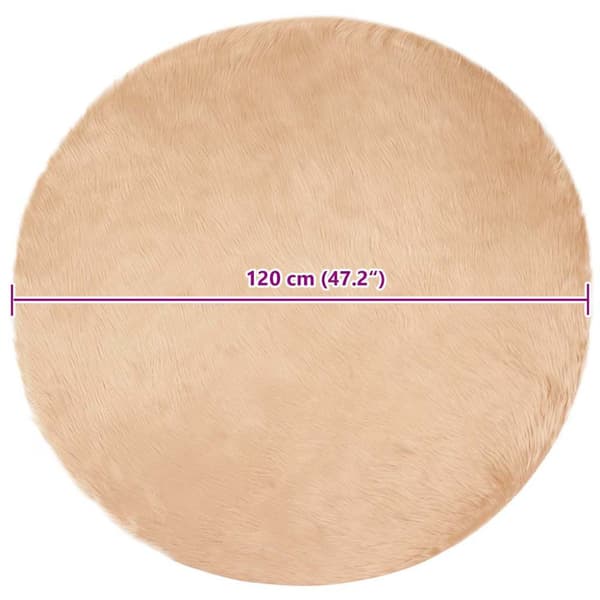 Fuskfäll matta TAFALLA Beige Ø 120 cm Polyester
