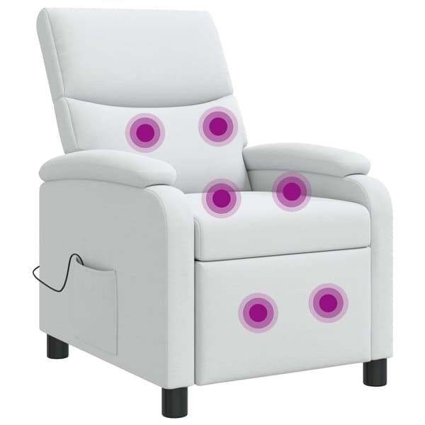 Massagefåtölj Vit Tyg