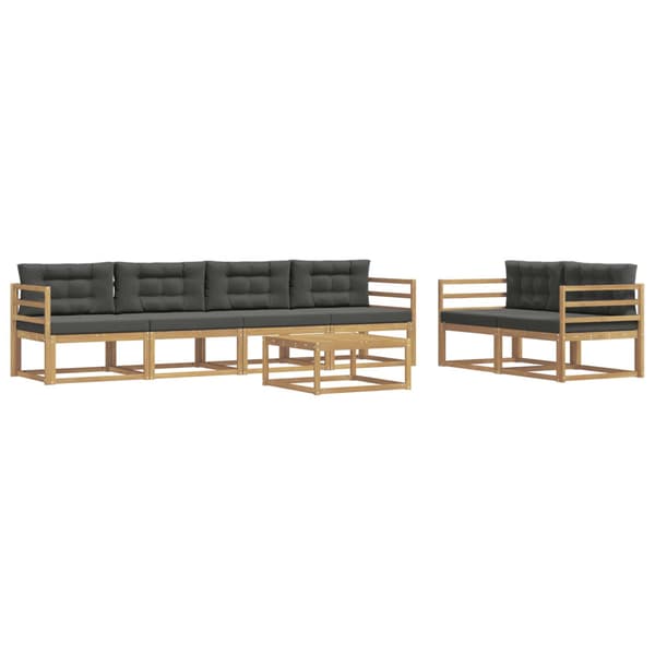 Utomhussoffset med kudde 6 pcs Vit och antracit