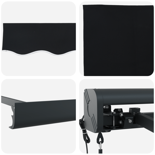 Markis Svart 400 × 300 cm Polyester och aluminium