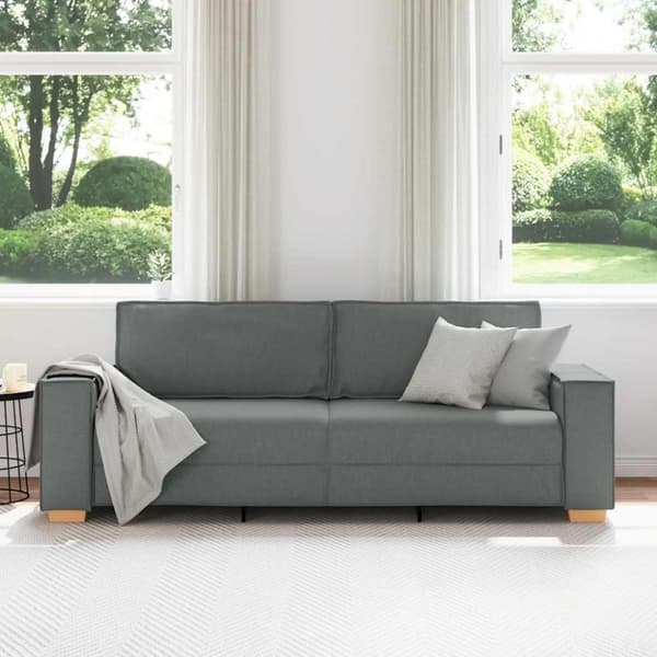 3-sitssoffa mörkgrå 220x78x84 cm tyg