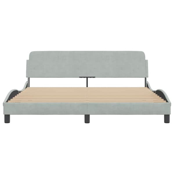 Bed Frame "Dover" Light Grey 183x213 cm Velvet