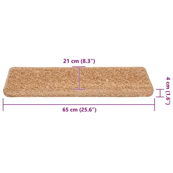 Trappmattor 30 st 65x21x4 cm beige rektangulär kant