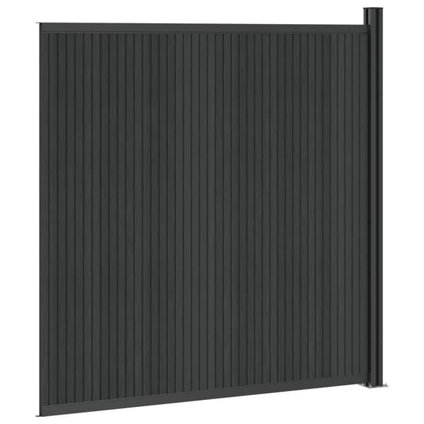 Stängselpanel WPC och aluminium Svart