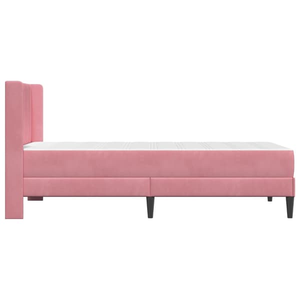 Sängram med madrass Rosa 80 x 200 cm Sammet