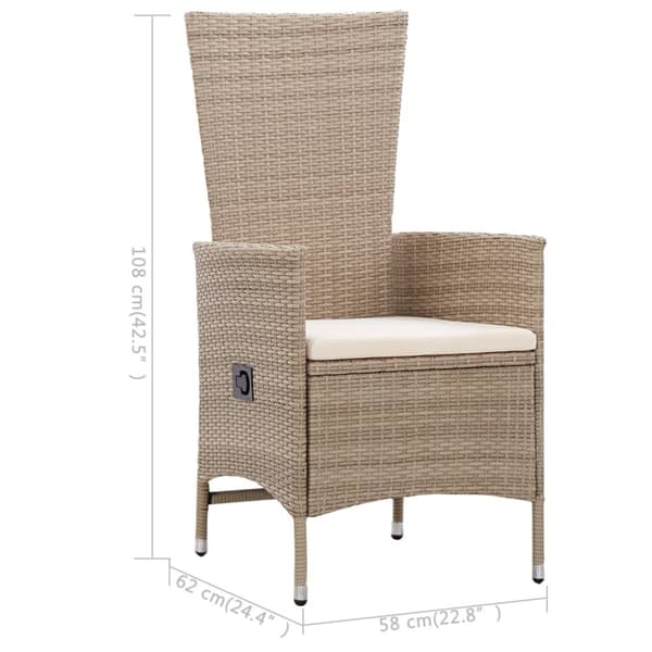 Matgrupp för trädgården 3 delar beige