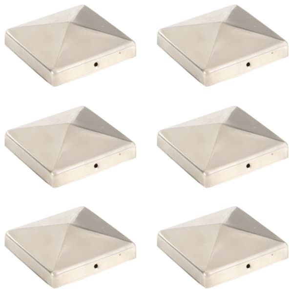 Stolphattar pyramid 6 st rostfritt stål 101x101 mm