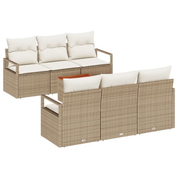 Trädgårdsoffset 7 st Beige konstrotting
